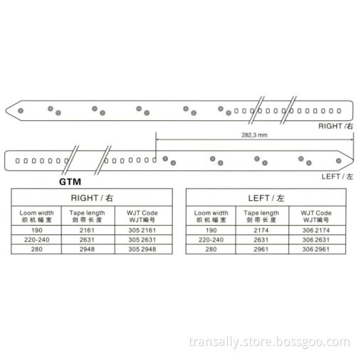 Rapier Loom Tapes for Gtm